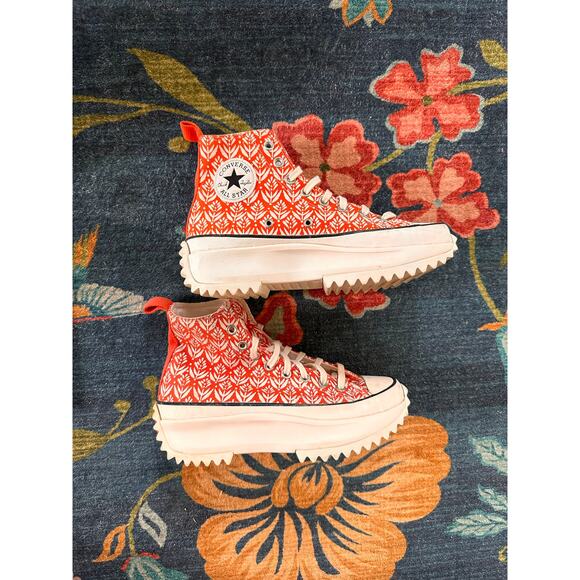 Converse Run Star Hike High Summer Spirit Bright Poppy Sneakers Size W 8.5 / M 7 - Picture 7 of 13